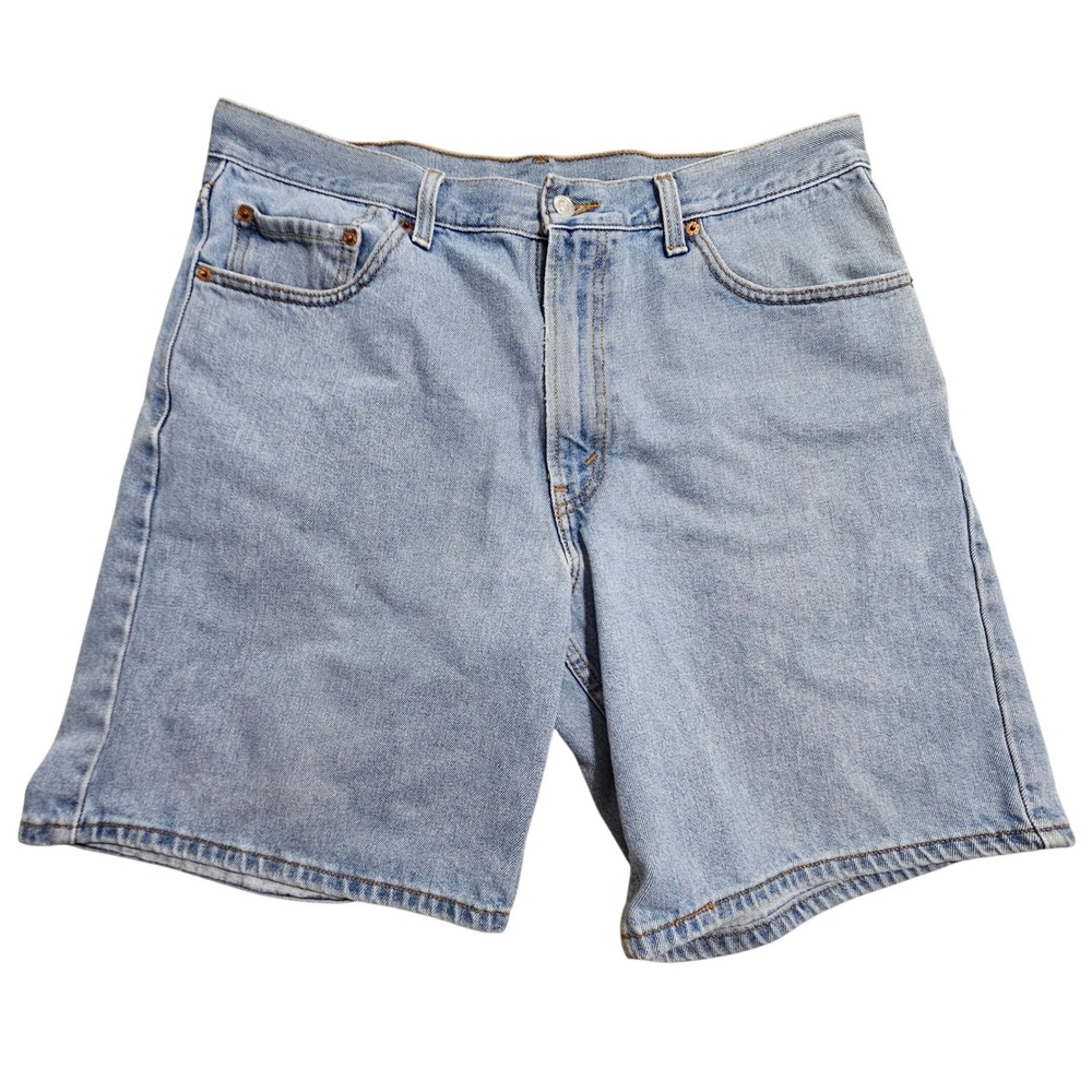 Levi's Vintage 550 Relaxed Fit Denim Shorts 36 Light Wash Blue Cotton
